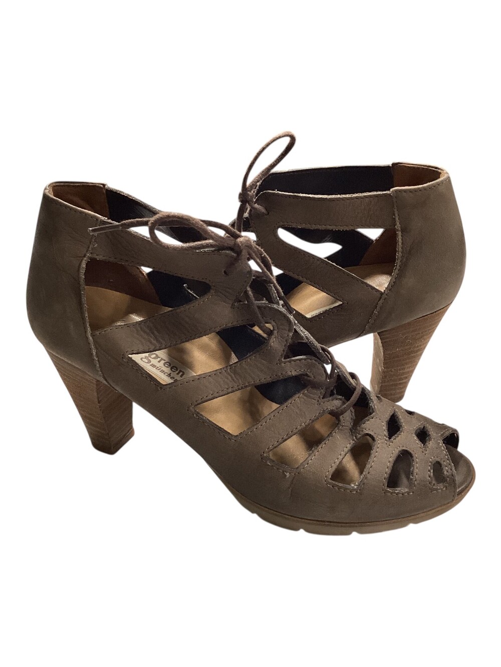 Paul Green Prague Strappy Gladiator Peep Toe Bootie Australia Brown Sz 7 EUC